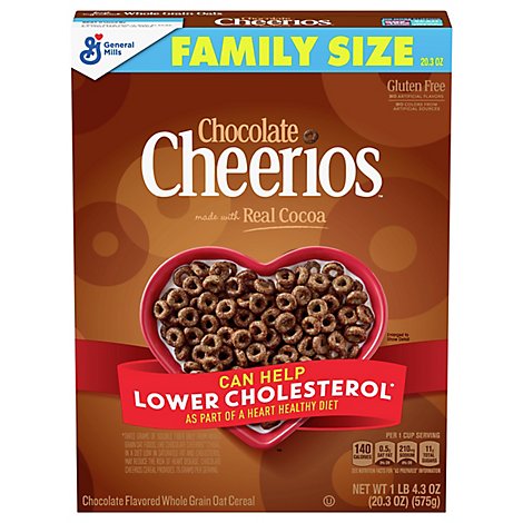 Cheerios Cereal Whole Grain Oat Chocolate Family Size - 20.3 Oz