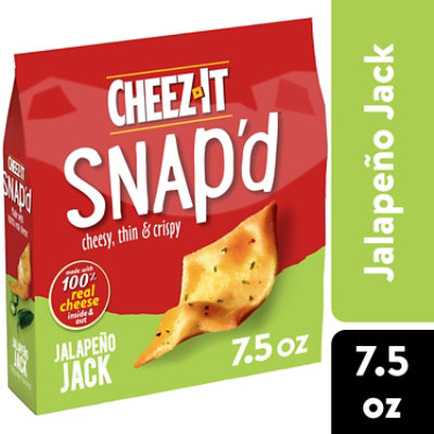 Cheez-It Snapd Cheese Cracker Chips Thin Crisps Jalapeno Jack - 7.5 Oz