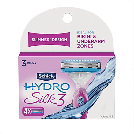 Schick Hydro Silk 3 Razor Blade Refills - 4 Count - Image 1