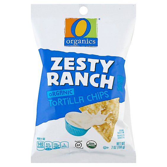 O Organics Tortilla Chips Zesty Ranch - 7 Oz