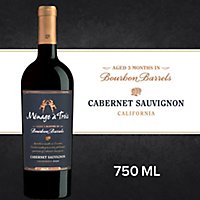 Menage a Trois Bourbon Barrel Cabernet Sauvignon Red Wine Bottle - 750 Ml
