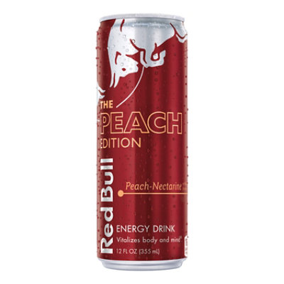 Red Bull Peach Edition Energy Drink Peach Nectarine 114mg Caffeine - 12 Fl. Oz.