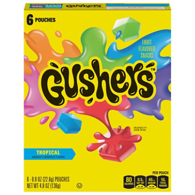 Fruit Gushers Fruit Flavored Snacks Tropical Flavors - 6-0.8 Oz - Image 1