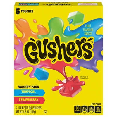 Fruit Gushers Flavored Snacks Strawberry Splash & Tropical - 4.8 Oz