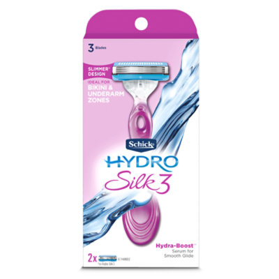 Schick Hydro Silk 3 Razor With 2 Razor Blade Refills - Each