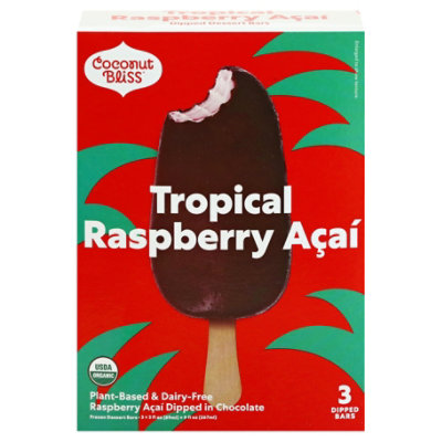 Luna & Larrys Coconut Bliss Frozen Dessert Bars Raspberry Acai In Chocolate - 3-3 Fl. Oz. - Image 3