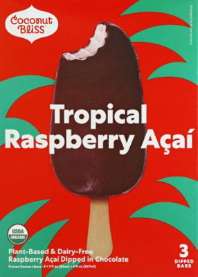 Luna & Larrys Coconut Bliss Frozen Dessert Bars Raspberry Acai In Chocolate - 3-3 Fl. Oz. - Image 2