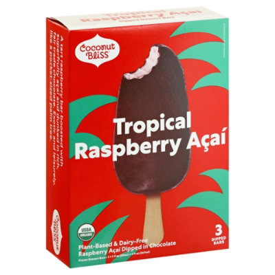 Luna & Larrys Coconut Bliss Frozen Dessert Bars Raspberry Acai In Chocolate - 3-3 Fl. Oz. - Image 1