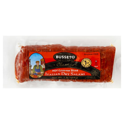 Busseto Salami Italian Dry Hot Calabrese Medium Hot Sliced 1 Lb Vons