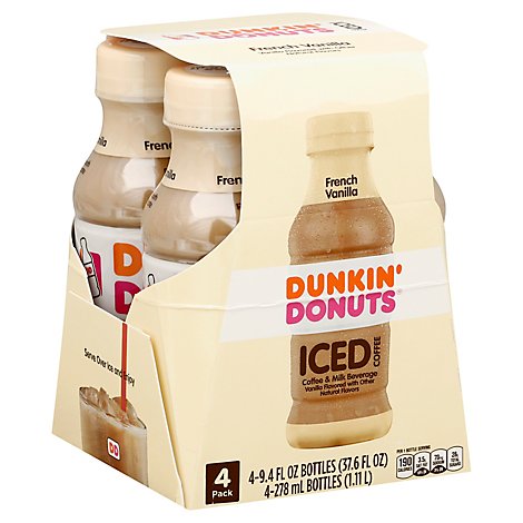 Dunkin Donuts French Vanilla Iced Coffee - 4-9.4 Fl. Oz.