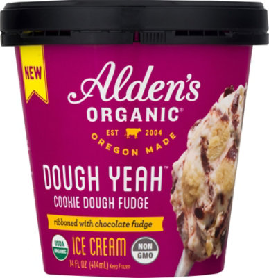 Alden's Organic Dough Yeah Cookie Dough Fudge Ice Cream - 14 Fl. Oz. - Image 2