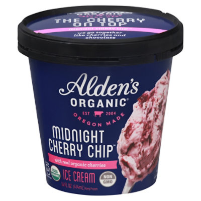 Alden's Organic Midnight Cherry Chip Ice Cream - 14 Fl. Oz