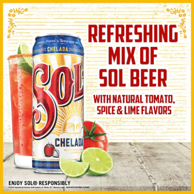 Sol Chelada Chelada Beer 3.5% ABV Can - 24 Fl. Oz. - Image 2