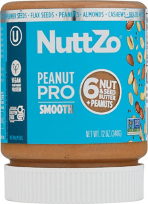 NuttZo Multi Nut And Seed Butter Peanut Pro Smooth - 12 Oz - Image 2