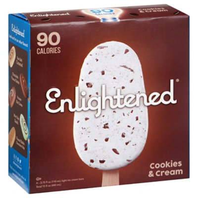 Enlightened Ice Cream Bars Light Cookies & Cream - 4-3.75 Fl. Oz.