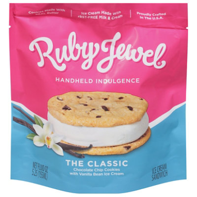 Ruby Jewel Ice Cream Sandwich Chocolate Chip Cookie + Vanilla Bean - 5 Oz