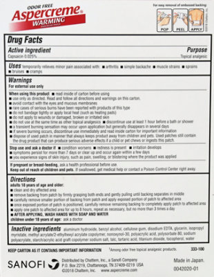 Aspercreme Warming Patch - 5 Count - Image 5