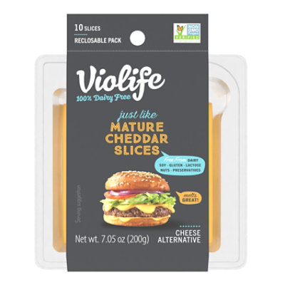 Violife Just Like Mature Cheddar Slices Dairy-Free Vegan - 7.05 Oz - Image 1