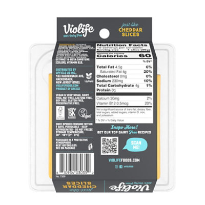 Violife Just Like Cheddar Slices Dairy-Free Vegan - 7.05 Oz - Image 7