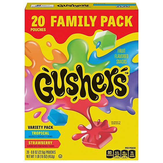 Fruit Gushers Flavored Snacks Strawberry Splash & Tropical - 16 Oz