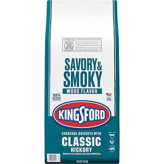 Kingsford Charcoal Barbecue Briquettes For Grilling With Classic Hickory - 16 Lbs