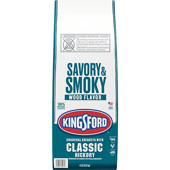 Kingsford Original Barbecue Charcoal Briquettes For Grilling With Classic Hickory - 8 Lbs