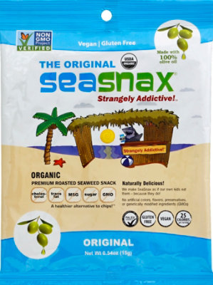 SeaSnax Seaweed Snack Organic Premium Roasted Original - 0.54 Oz - Image 1
