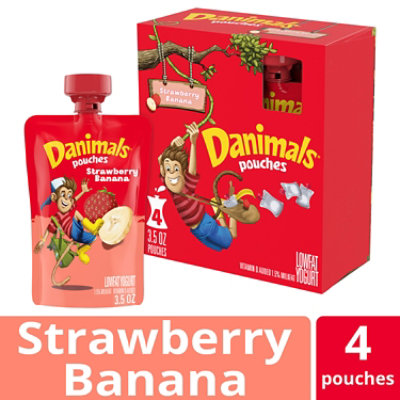 Danimals Squeezables Yogurt Lowfat Strawberry Banana Split - 4-4 Oz - Image 2