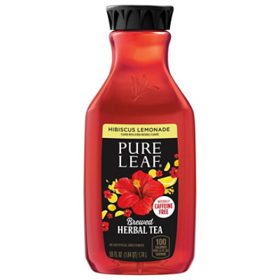 Pure Leaf Brewed Herbal Tea Hibiscus Lemonade Flavor 59 Fl Oz Bottle, Juice and Drinks