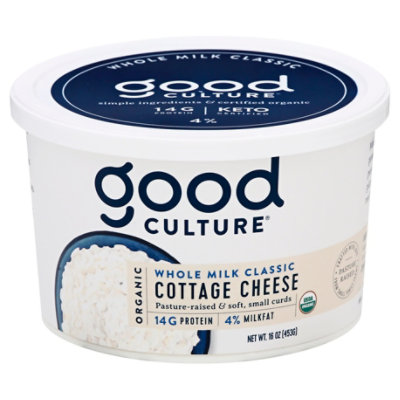 Good Culture Cottage Cheese Organic Whole Milk Classic 16 Oz Vons