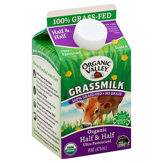 Organic Valley Grassmilk Half & Half Organic 1 Pint - 473 Ml