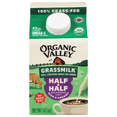 Organic Valley Grassmilk Half & Half Organic 1 Pint - 473 Ml