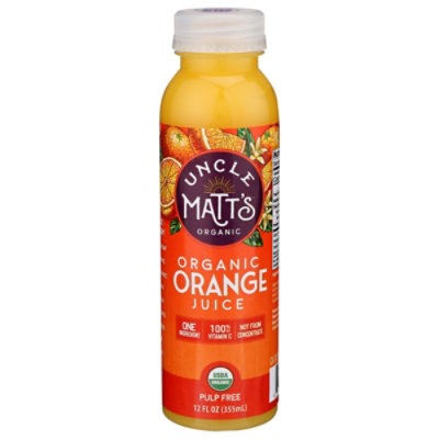 Uncle Matts Juice Organic Orange Pulp Free - 12 Fl. Oz. - Image 2