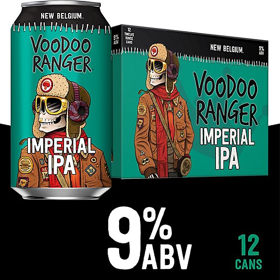 New Belgium Brewing Voodoo Ranger Imperial IPA Beer 9% ABV Cans - 12-12 Fl. Oz.