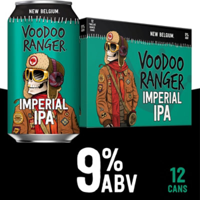 New Belgium Brewing Voodoo Ranger Imperial IPA Beer 9% ABV Cans - 12-12 Fl. Oz. - Image 1