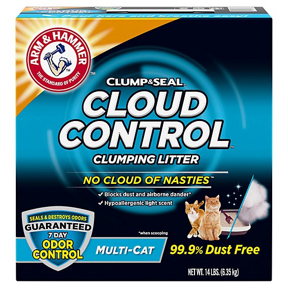 ARM & HAMMER Cloud Control Multi Cat Clumping Cat Litter With Hypoallergenic Light Scent - 14 Lb