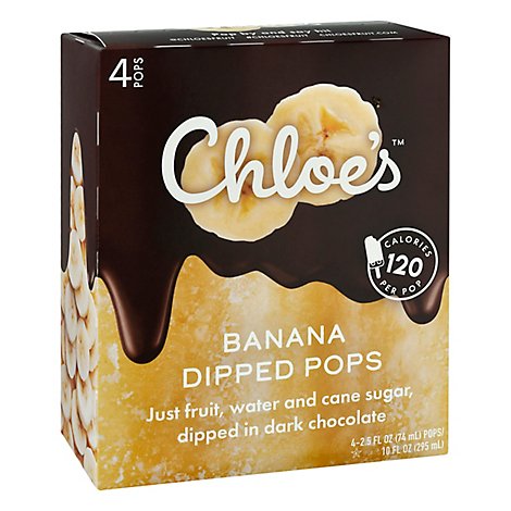 Chloes Dipped Pops Banana 4 Count - 4-2.5 Fl. Oz.