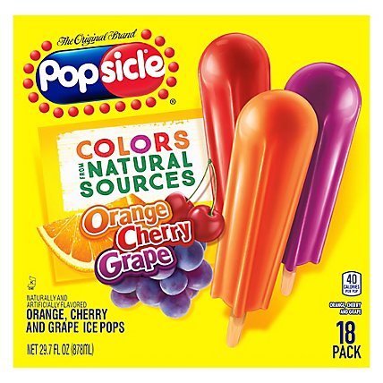 Popsicle Ice Pops Orange Cherry Grape - 18 Count - Image 2
