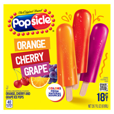 Popsicle Ice Pops Orange Cherry Grape - 18 Count - Image 2