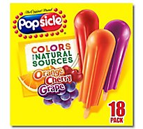 Popsicle Ice Pops Orange Cherry Grape - 18 Count