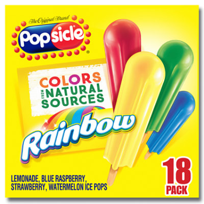Popsicle Ice Pops Rainbow - 18 Count