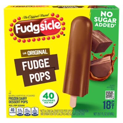 Popsicle Fudgsicle Frozen Dessert No Sugar Added The Original Fudge Pops 18 Count - 21.6 Fl. Oz. - Image 3