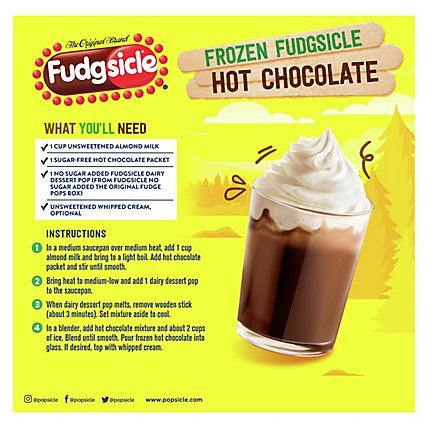 Popsicle Fudgsicle Frozen Dessert No Sugar Added The Original Fudge Pops 18 Count - 21.6 Fl. Oz. - Image 6