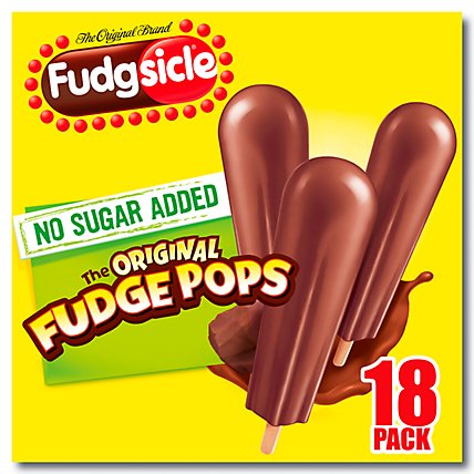 Popsicle Fudgsicle Frozen Dessert No Sugar Added The Original Fudge Pops 18 Count - 21.6 Fl. Oz. - Image 1