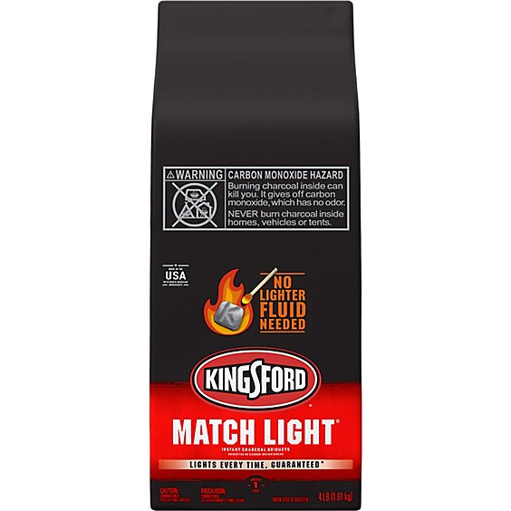 Kingsford Match Light Instant Barbecue Charcoal Briquettes For Grilling - 4 Lb