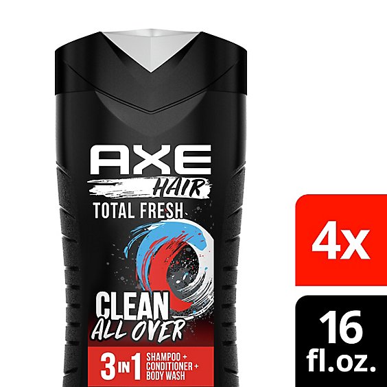 Axe Hair Shampoo + Conditioner 3 in 1 Total Fresh - 16 Fl. Oz.