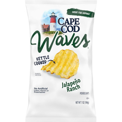 Cape Cod Jalapeno Ranch Waves Kettle Cooked Potato Chips - 7 Oz - Image 1