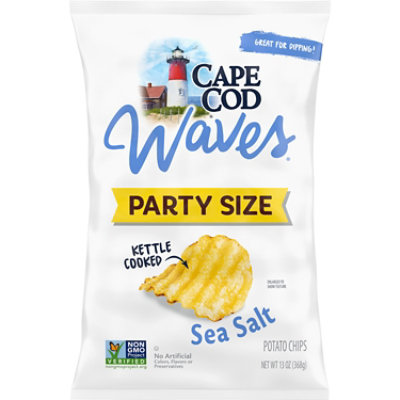 Cape Cod Waves Wavy Cut Sea Salt Kettle Cooked Potato Chips - 13 Oz - Image 1