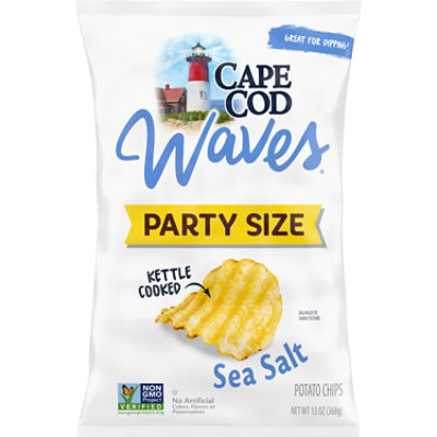 Cape Cod Waves Wavy Cut Sea Salt Kettle Cooked Potato Chips - 13 Oz - Image 1