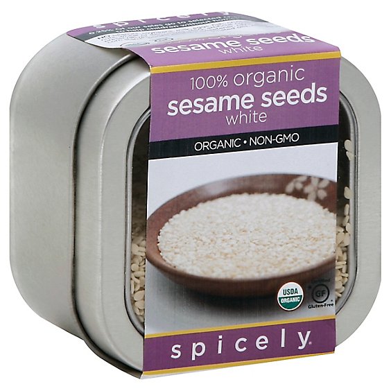 Spicely Organic Sesame Seeds White - 3 Oz